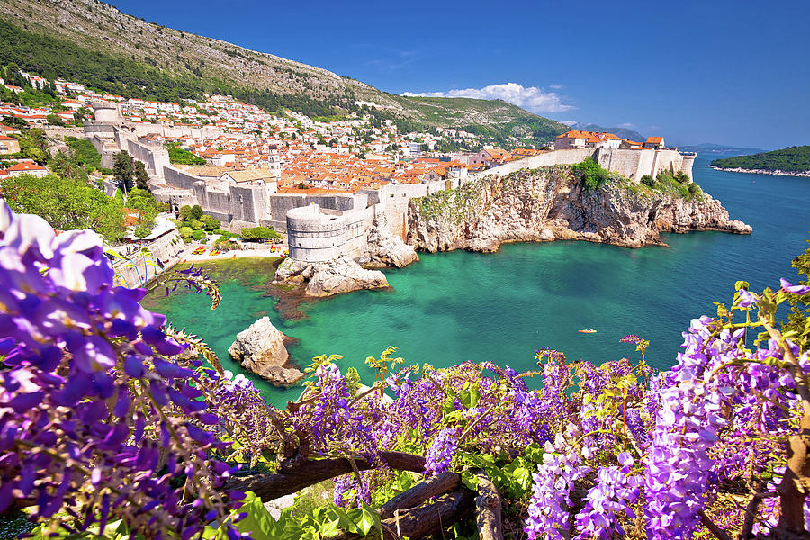 Medieval town of Dubrovnik with famous walls colorful view #1 Photograph by Brch Photography