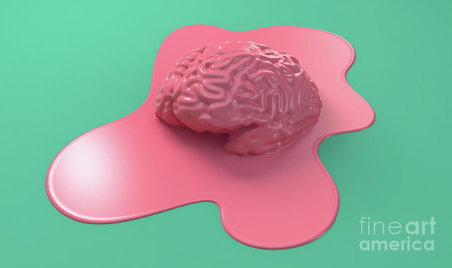 Melting Brain Concept Digital Art