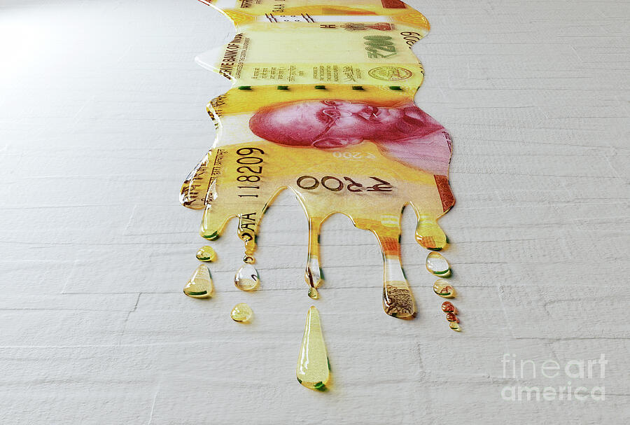 Melting Dripping India Rupee Banknote #1 Digital Art by Allan Swart ...