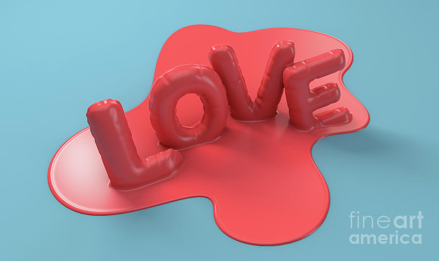 Melting Love Letters Concept Digital Art