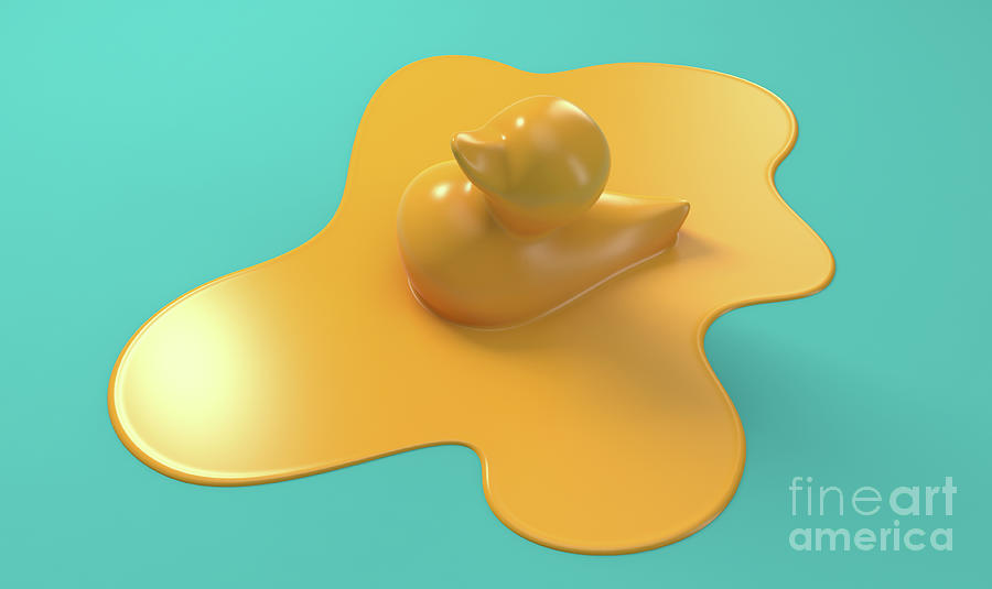 Melting Rubber Duck Concept Digital Art