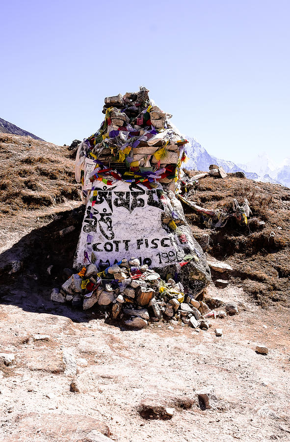 Memorial stupa for Scott Fischer outside the village of Dughla in the Solukhumbu District of Nepal #1 Photograph by Anna Kurzaeva