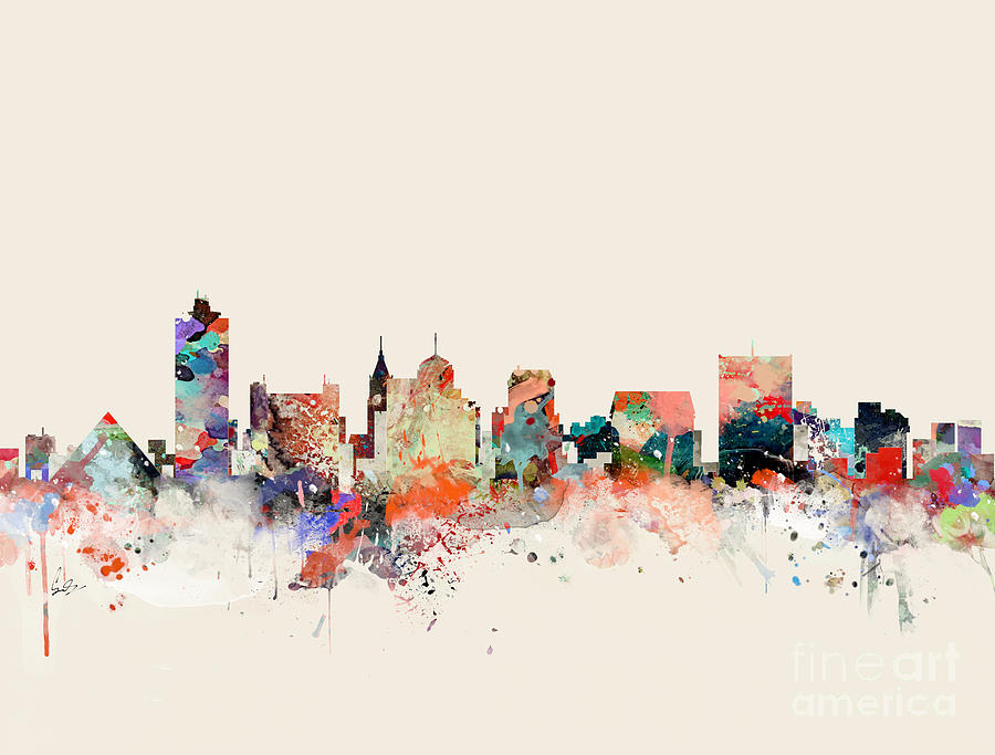 Memphis Painting - Memphis Skyline #1 by Bri Buckley