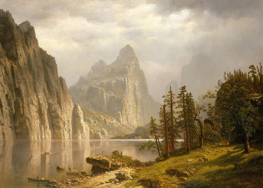 Yosemite National Park Painting - Merced River Yosemite Valley #1 by Bierstadt Albert