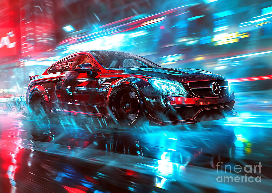 Mercedes-AMG C63 car #1 Drawing by Destiney Sullivan - Fine Art America