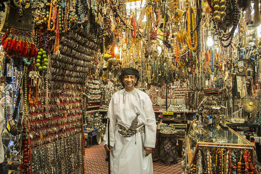 Merchant in his shop in the Souk of Muscat. #1 Photograph by Buena Vista Images