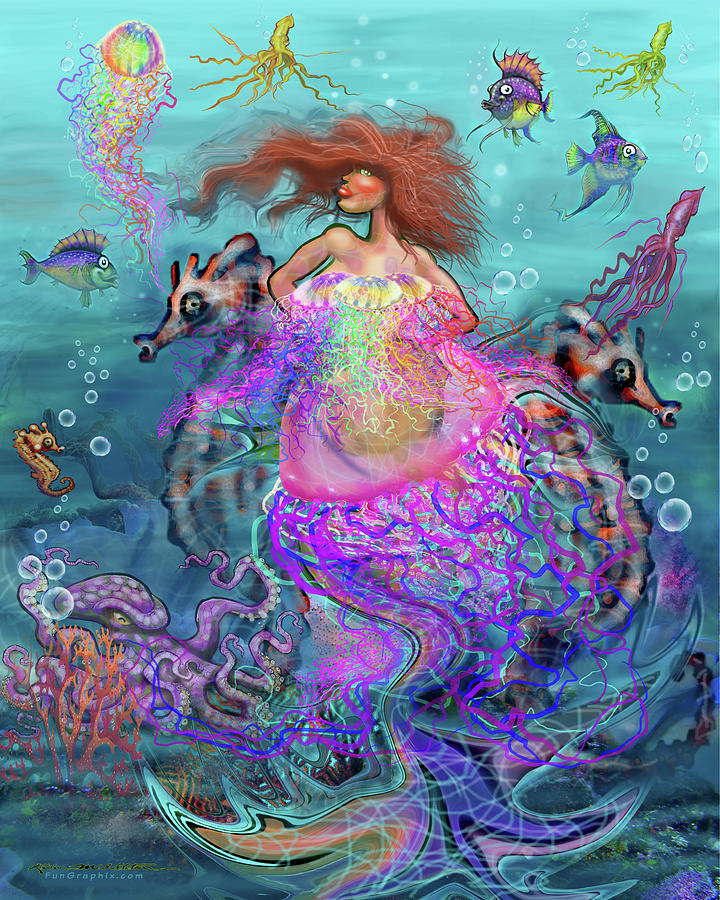 Mermaid Jellyfish Dress Digital Art by Kevin Middleton