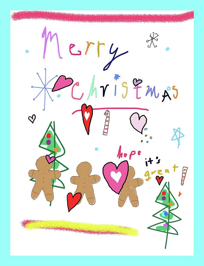 merry Christmas tree #2 Drawing by Ashley Rice
