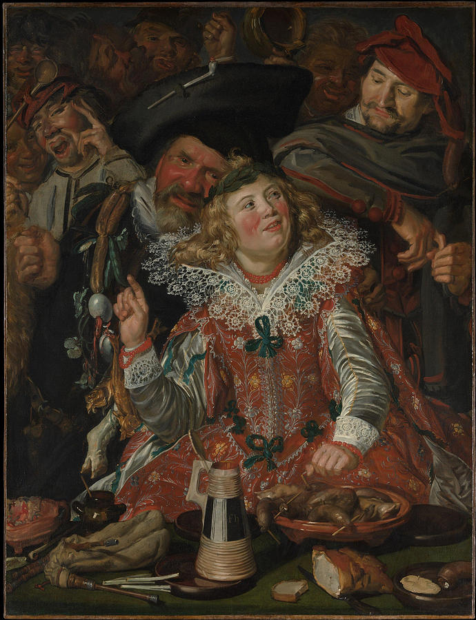 Frans Hals Painting - Merrymakers at Shrovetide  #1 by Frans Hals