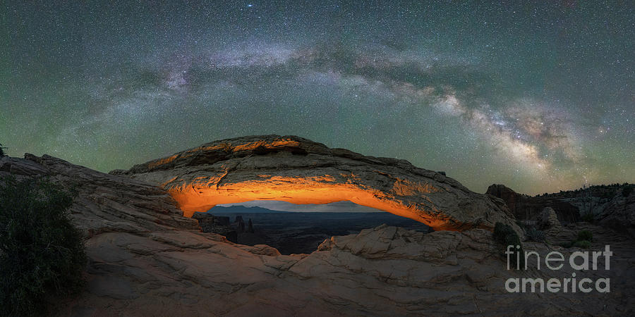 Mesa Arch Milky Way Panorama  #1 Photograph by Michael Ver Sprill