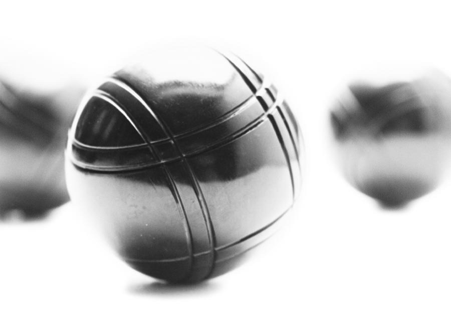 Metal bocce balls, b&w. #1 Photograph by Michele Constantini