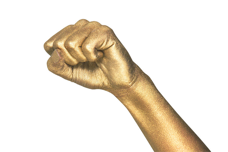 Metallic Hand Making A Fist #1 Photograph by John Foxx