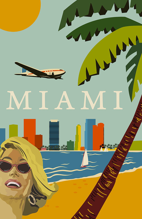 Miami Digital Art - Miami #1 by Long Shot