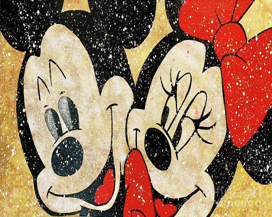 Mickey and Minnie Mouse In Love #5 Painting by Kathleen Artist PRO