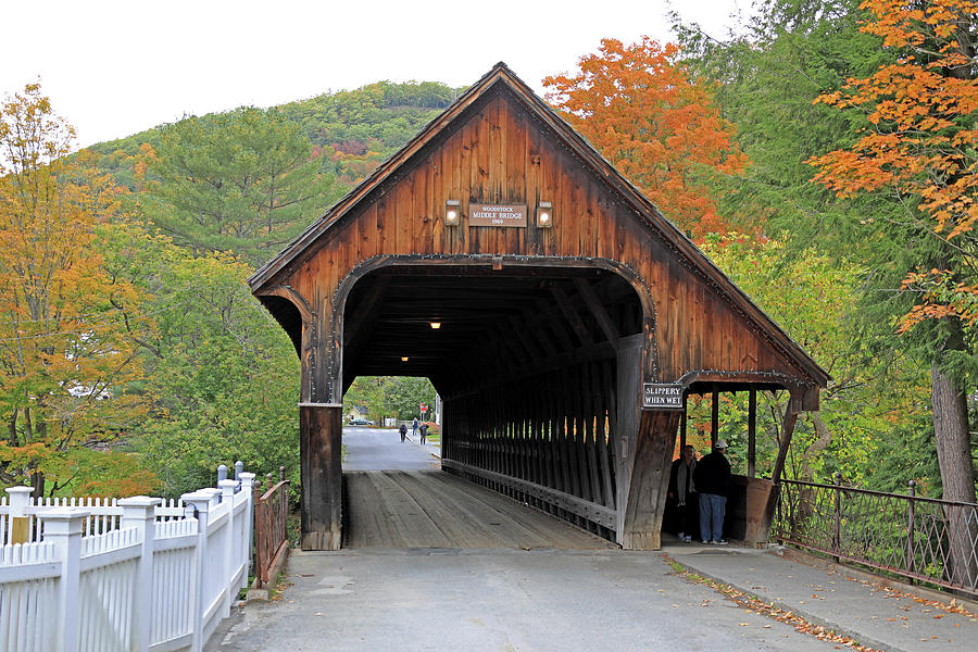 Middle Covered Bridge - Woodstock, Vt. Photograph by Richard Krebs