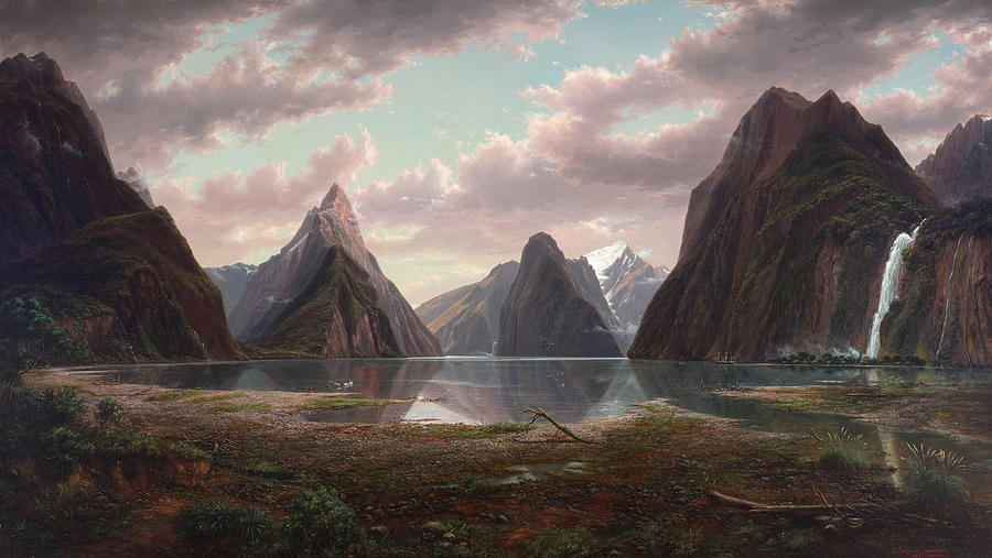 Eugene Painting - Milford Sound  New Zealand  #1 by Eugene von Guerard