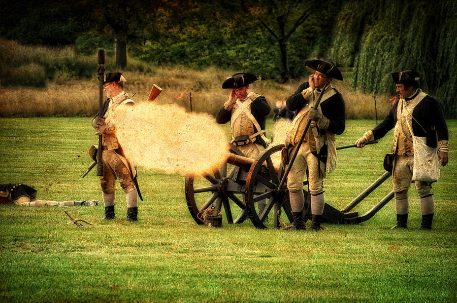 Military Field Artillery Revolutionary War Firing 01 Tinted Photograph ...