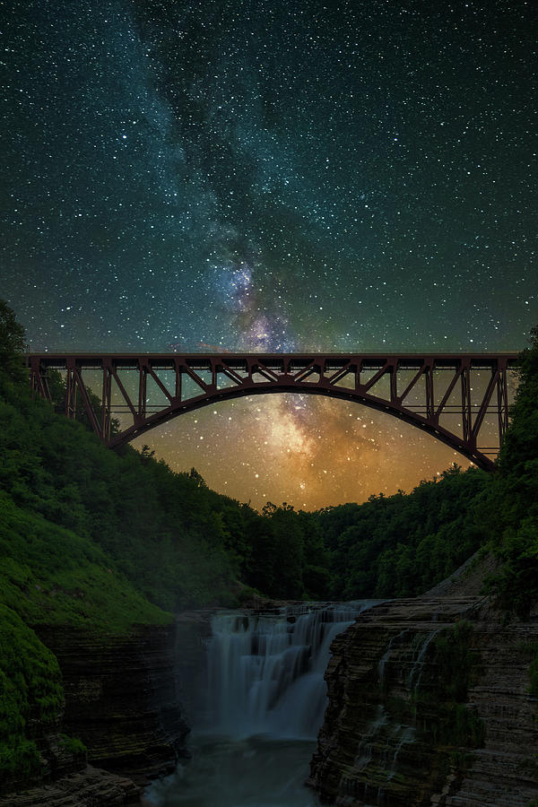 Milky Way At Letchworth State Park In New York #1 Photograph by Jim Vallee
