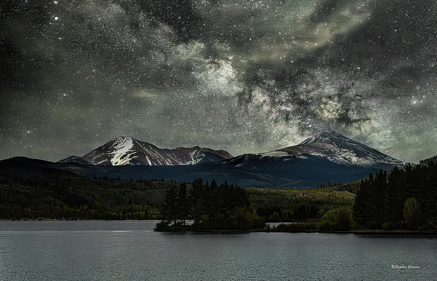 Milky Way over Guyot and Baldy Mountains #1 Photograph by Stephen Johnson