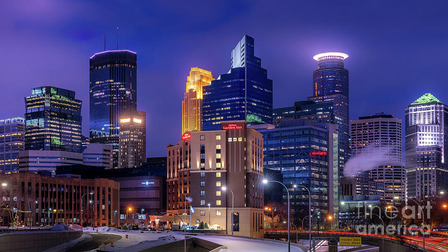 Minneapolis at Night #1 Photograph by Bill Frische
