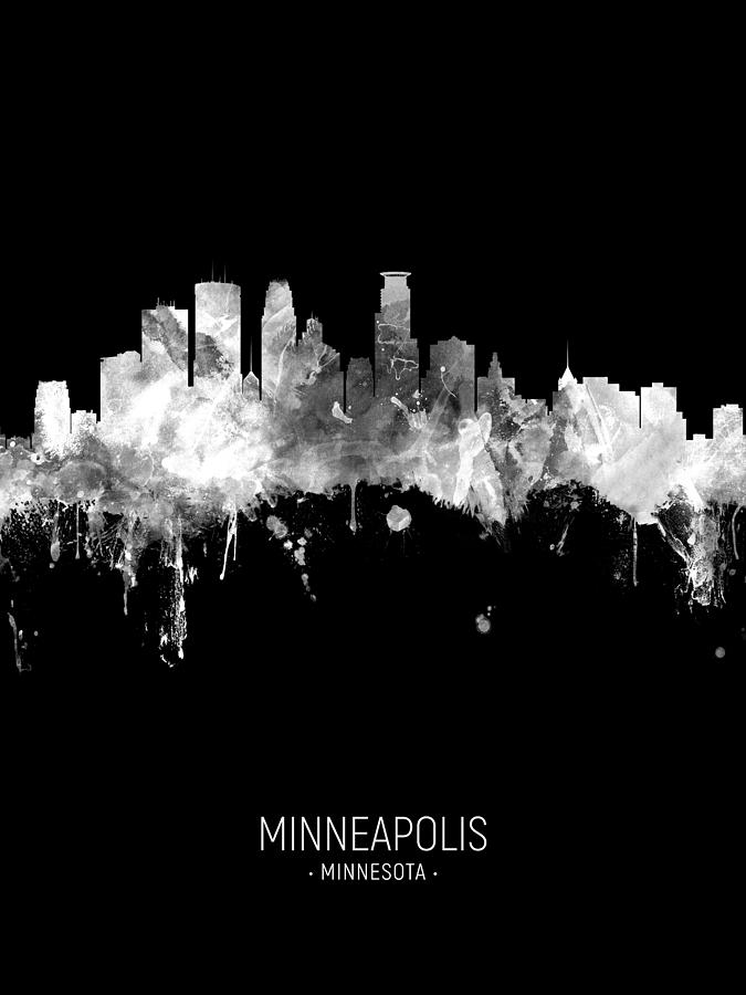Minneapolis Minnesota Skyline #31 #1 Digital Art by Michael Tompsett