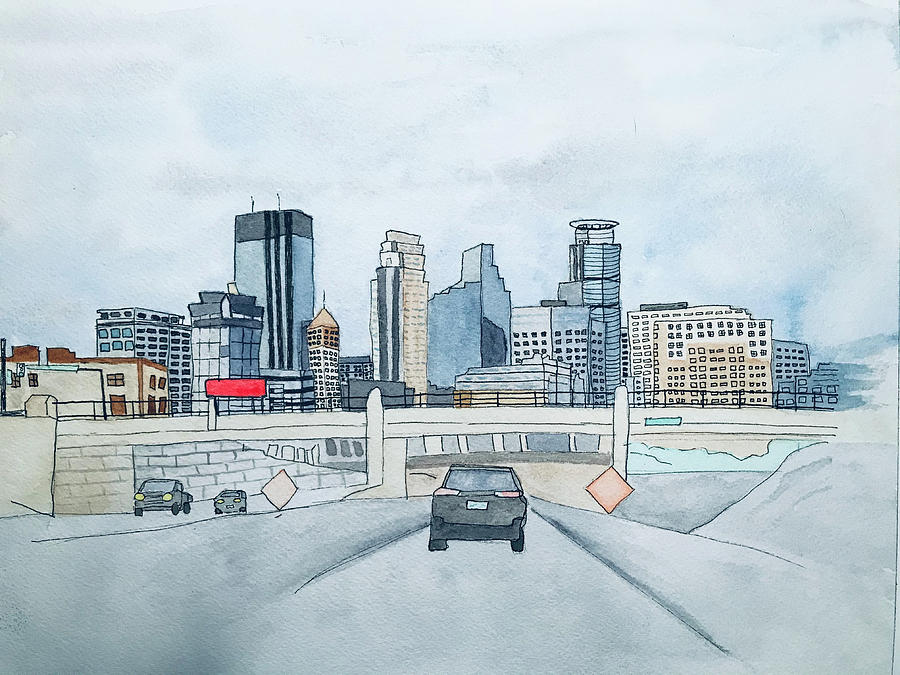 Minneapolis Skyline Painting by Deb Shield - Fine Art America