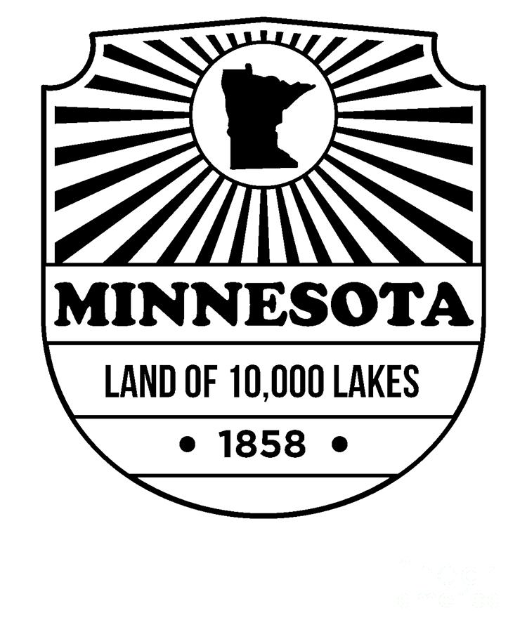 Minnesota State Motto design Land of 10000 Lakes #1 Digital Art by ...