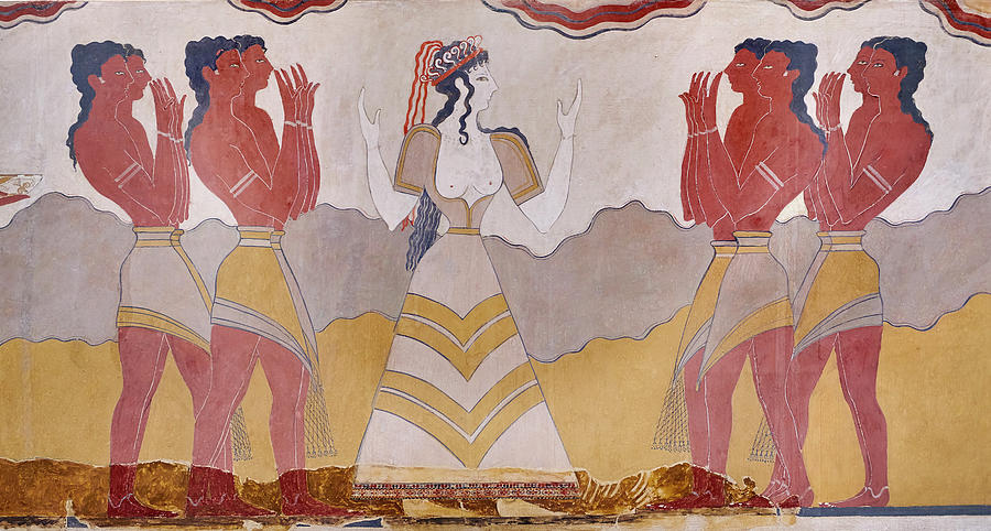Minoan Procession Fresco - Knossos Palace1500-1400 BC - Heraklion Archaeological Museum Photograph by Paul E Williams