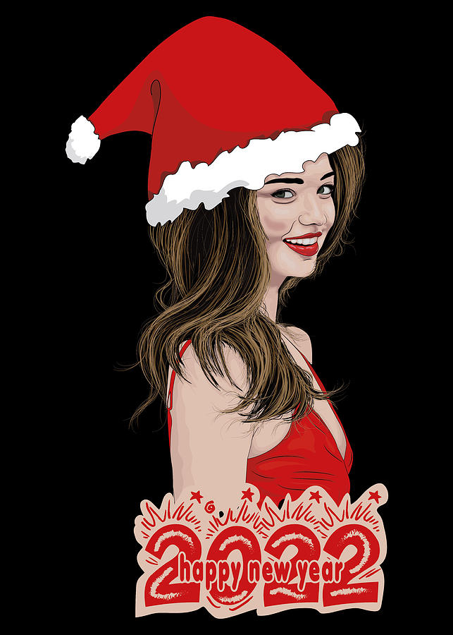 Miranda Kerr in a Santa Claus dress 2022 Drawing by Basel Mzketli - Fine  Art America