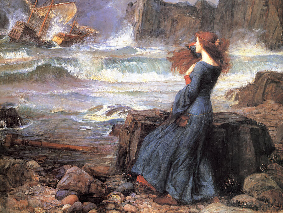 Miranda - The Tempest, from 1916 Painting by John William Waterhouse