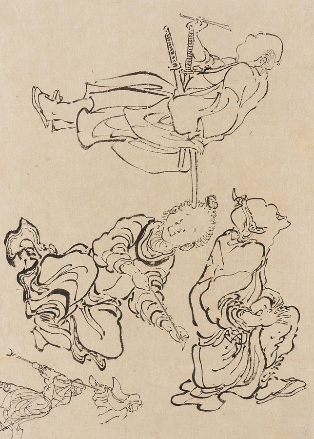 Miscellaneous figures Drawing by Katsushika Hokusai - Fine Art America