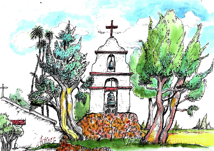 Mission San Antonio de Pala #1 Painting by Terry Banderas