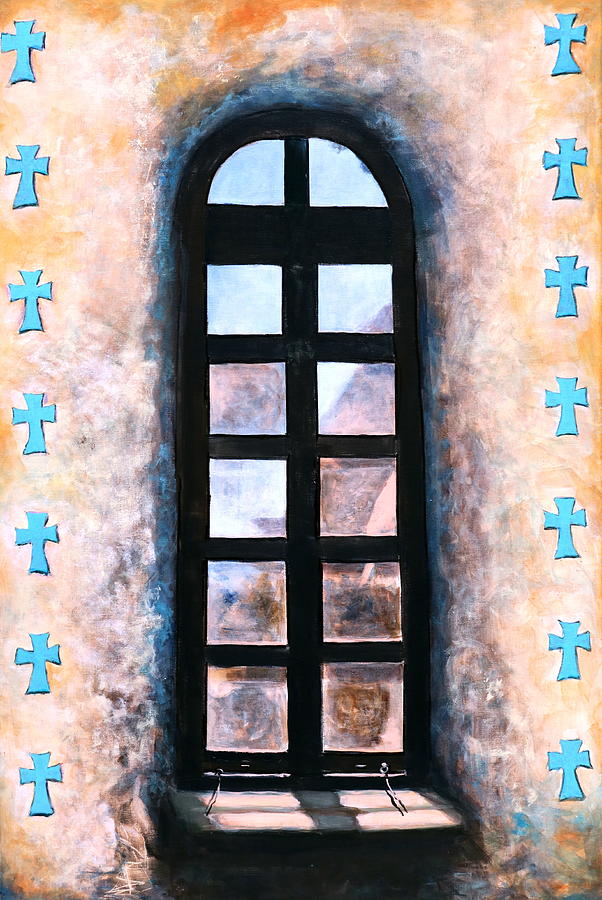 Mission Window  #1 Painting by M Diane Bonaparte