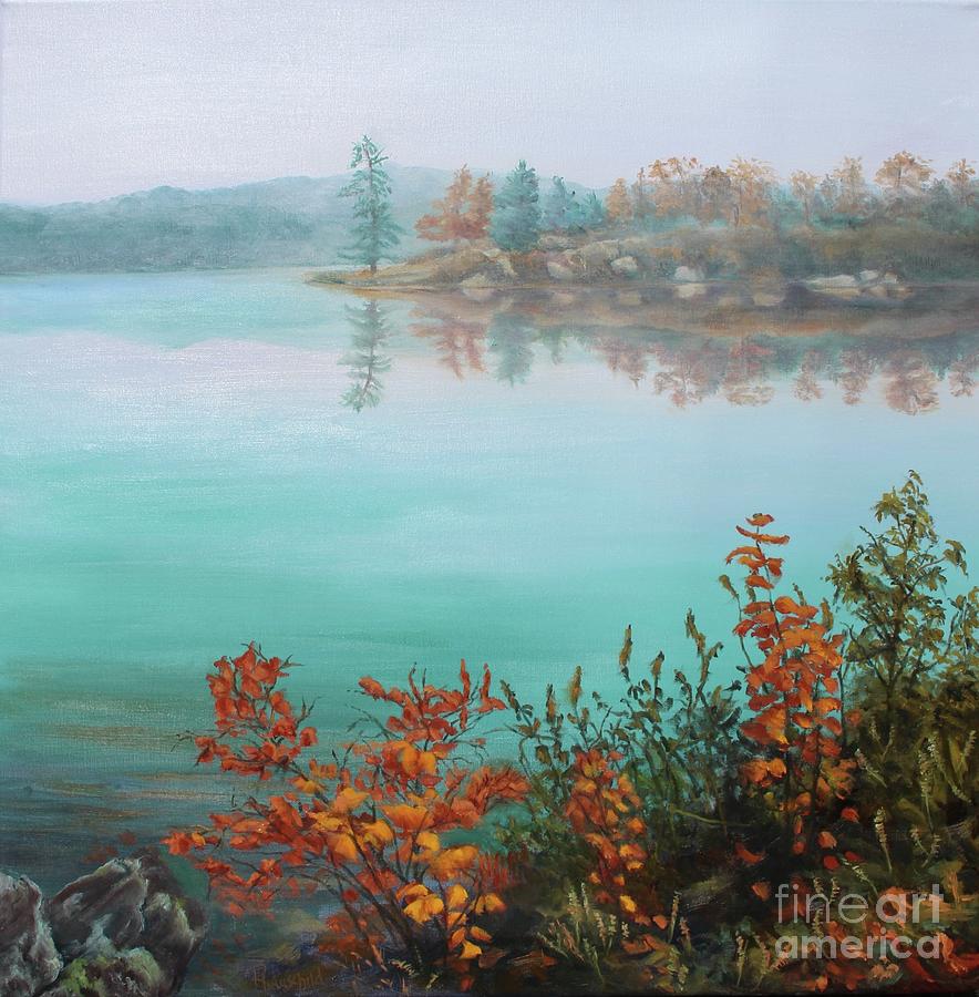 Mist on the Lake #1 Painting by Rebecca Hauschild