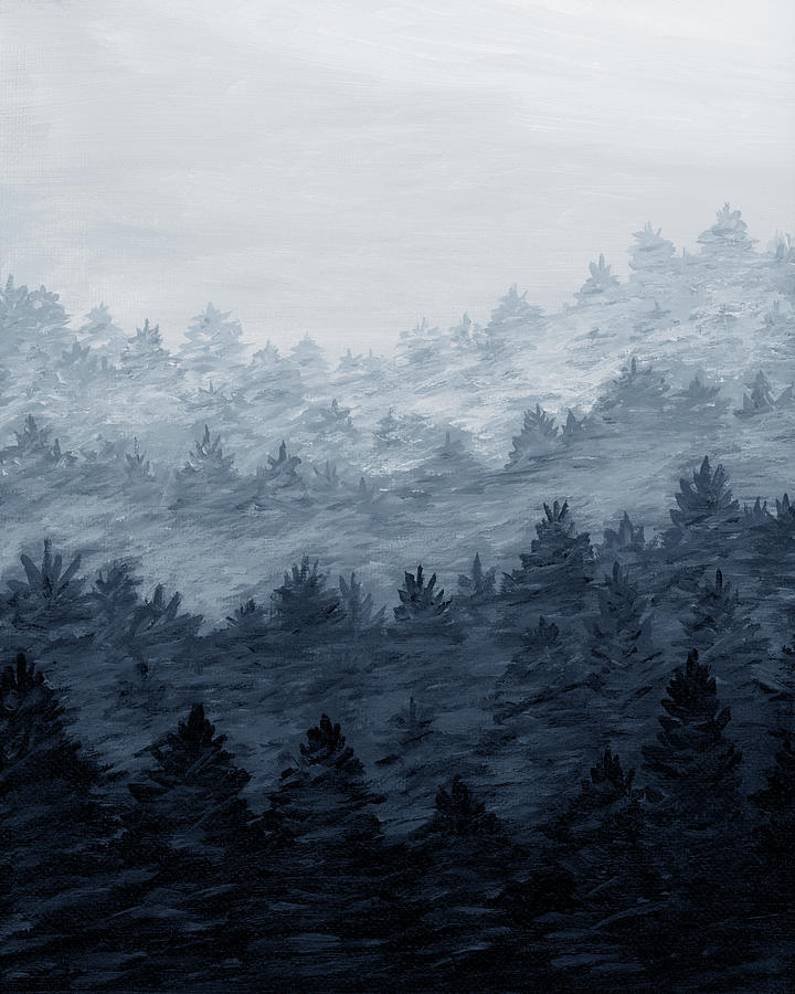 Misty Forest #1 Painting by Rachel Elise