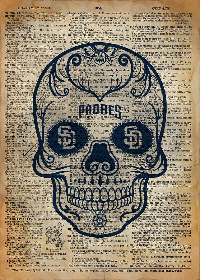 Lighting Baseball San Diego Padres Drawing by Leith Huber - Fine Art America