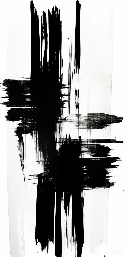 Modern Black and White Art Painting by Lourry Legarde