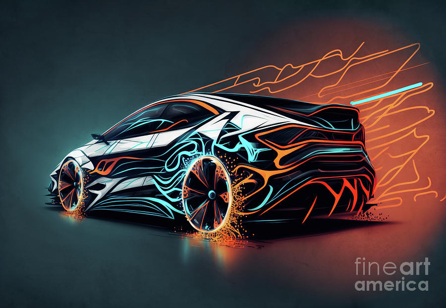 Modern car design project.. Generative AI Photograph by Michal Bednarek