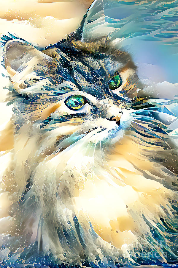 Molokai The Tsunami Cat 20210714 #1 Mixed Media by Wingsdomain Art and Photography