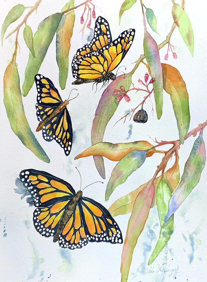 Monarch Butterflies #1 Painting by Hilda Vandergriff