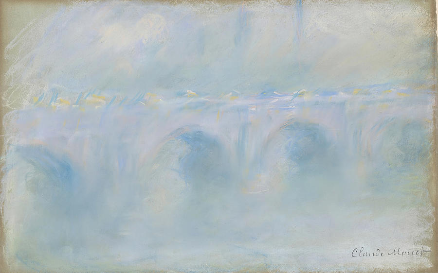 Claude Monet Painting - Monet- Waterloo Bridge Pastel #1 by Claude Monet