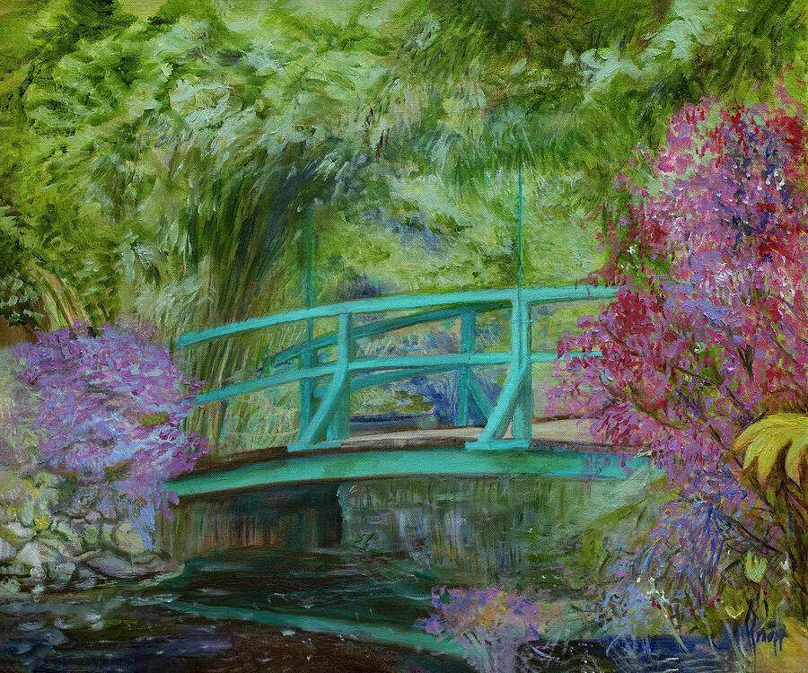 Monet's Bridge Painting by Kathy Knopp | Pixels