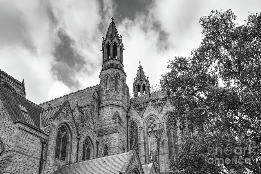 Monochrome of The Church of the Holy Name of Jesus on Oxford Road, Manchester, England. #1 Photograph by Pics By Tony