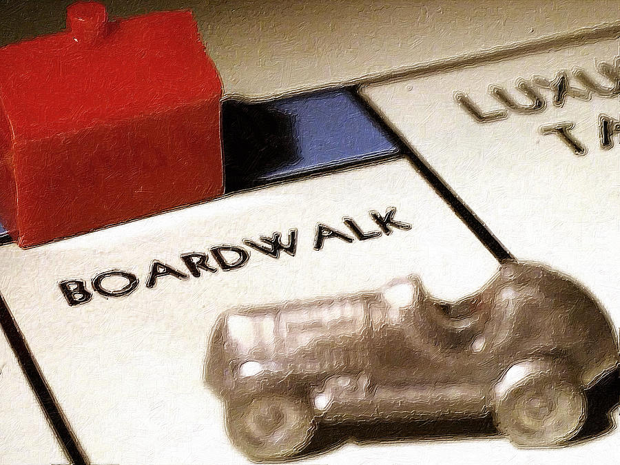 Monopoly Board Custom Painting Boardwalk Painting by Tony Rubino
