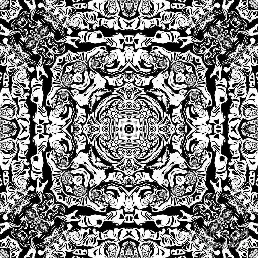 Monotone Mandala Digital Art by Phil Perkins