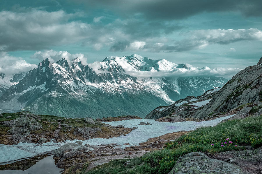 Mont Blanc massif in spring #2 Photograph by Benoit Bruchez