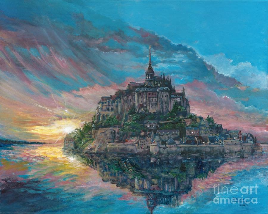 Mont Saint Michel Painting by Merana Cadorette