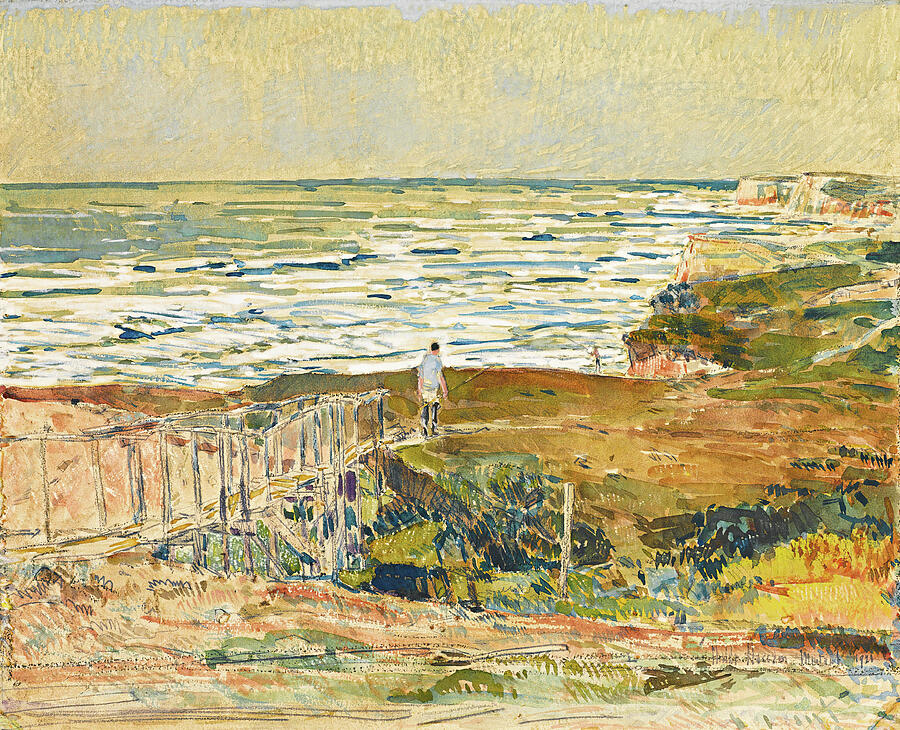 Montauk Fisherman, from 1921 Drawing by Childe Hassam