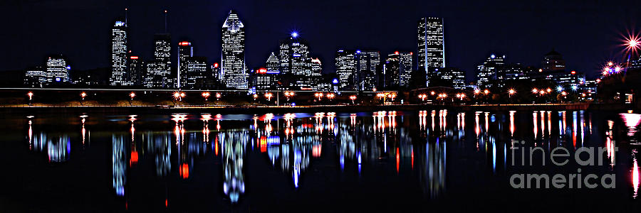 Montreal Skyline by night Photograph by Frederic Bourrigaud