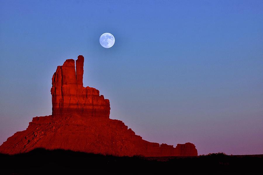 Monument Valley Moonrise #1 Photograph by Michael Biggs - Fine Art America